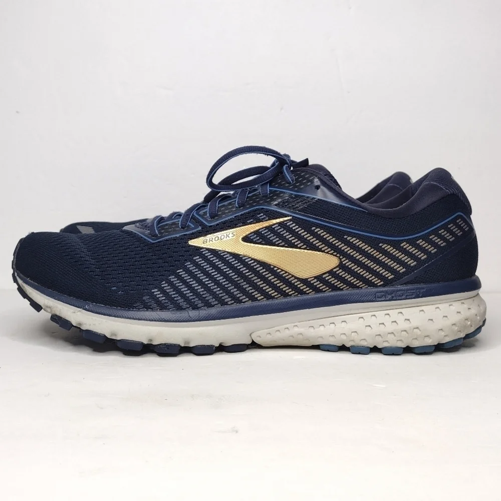 Brooks Ghost 12 Blue Gold Running Active Men's Athletic Shoes